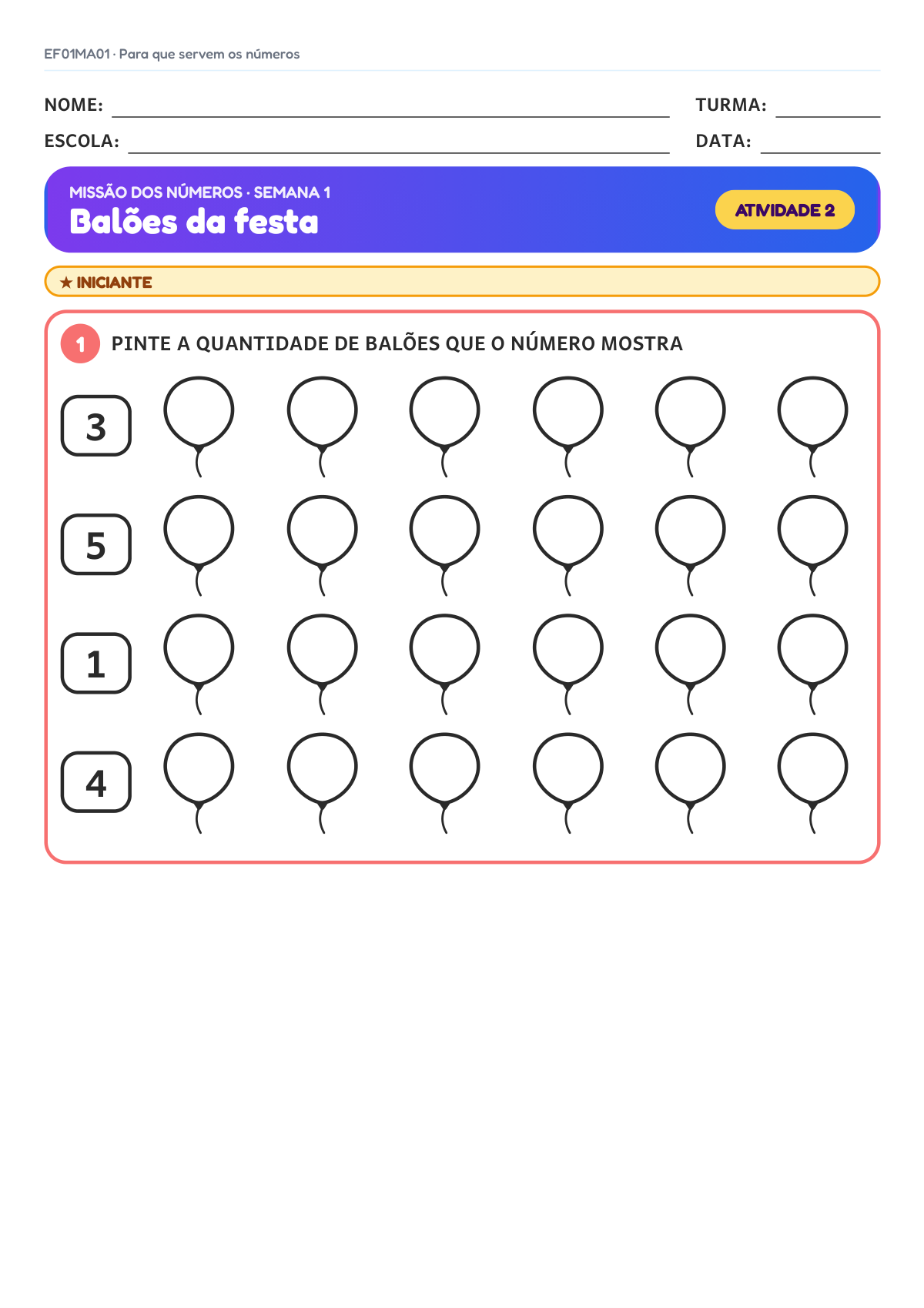 Kit: Para que servem os números · 1º ano · EF01MA01 — imagem 3