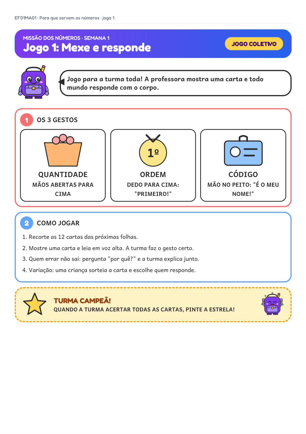 Para que servem os números · 1º ano · EF01MA01 — imagem 2