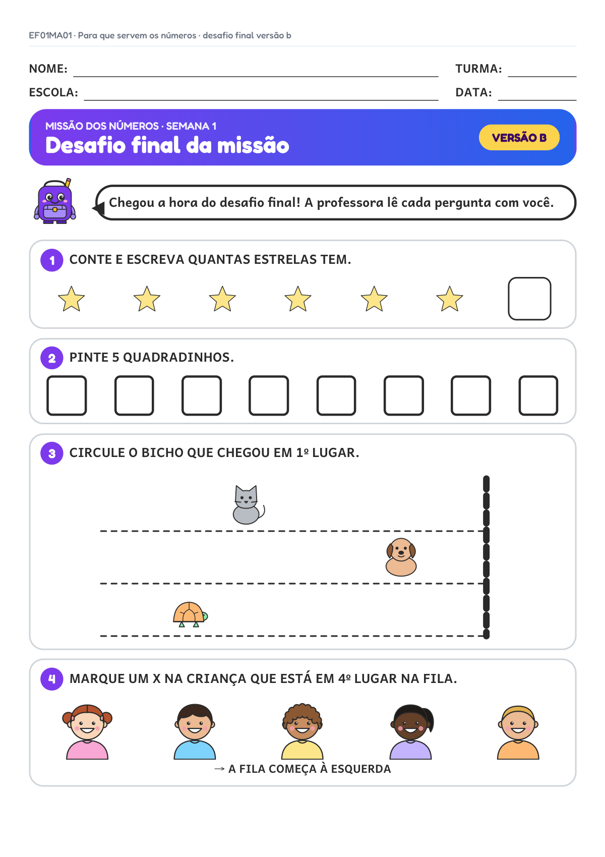 Para que servem os números · 1º ano · EF01MA01 — imagem 4